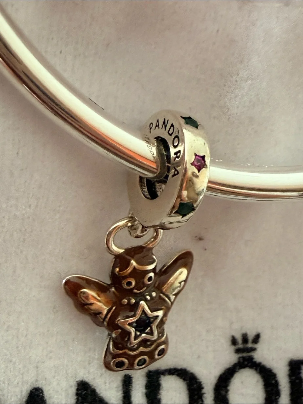 Pandora Gingerbread Angel Dangle Charm